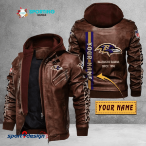 Baltimore Ravens Leather Hood Jacket - XX051394