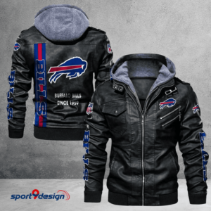 Buffalo Bills Leather Hood Jacket  - XX051353