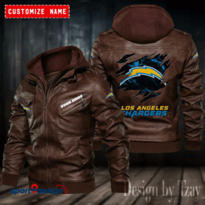 Los Angeles Chargers Leather Hood Jacket - XX051441