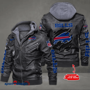 Buffalo Bills Leather Hood Jacket  - XX051349