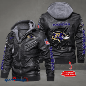 Baltimore Ravens Leather Hood Jacket - XX051385