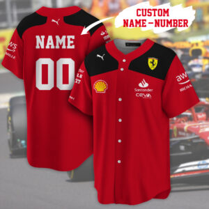 MLB x F1 Ferarri Sport Car Racing Custom Baseball Jersey - NL127725